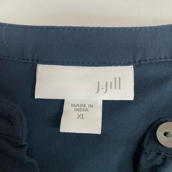 J. Jill Long Sleeve Button Up Women's Navy Top XL - Picture 3 of 4